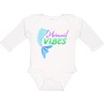 thumbnail image 3 of Inktastic Mermaid Vibes- mermaid tail Girls Long Sleeve Baby Bodysuit, 3 of 5