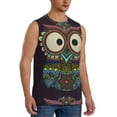 thumbnail image 2 of Disketp Boho Owl Sleeveless Tshirts For Men, Muscle Shirts For Men Dry Fit Tank Top-Small, 2 of 8