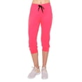 thumbnail image 3 of ALWAYS Capri Jogger Pants, Women's Casual Slim Bottoms Neon Pink L, 3 of 5