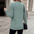 thumbnail image 4 of CQONEPT Women's Long Sleeve V Neck Tops Textured Knit Button Pullover Top Casual Loose Fit Fall Fshion Tunic Shirts Green 2XL, 4 of 6