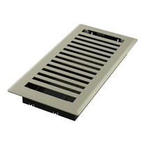 Imperial RG3429 Satin Nickel Montezuma Design Louvered Floor Register - 4inch x 10inch Duct Opening