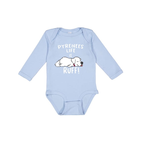 Inktastic Pyrenees Life is Ruff Great Pyrenees Boys or Girls Long Sleeve Baby Bodysuit