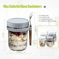 thumbnail image 5 of JOUALY 4Pack/16oz Overnight Oats Containers with Lids and Spoons,Glass Mason Jars with Measurement Marks, Airtight Oatmeal Container for Yogurt, Milk, Salad, Fruit, Cereal On The Go Container, 5 of 7