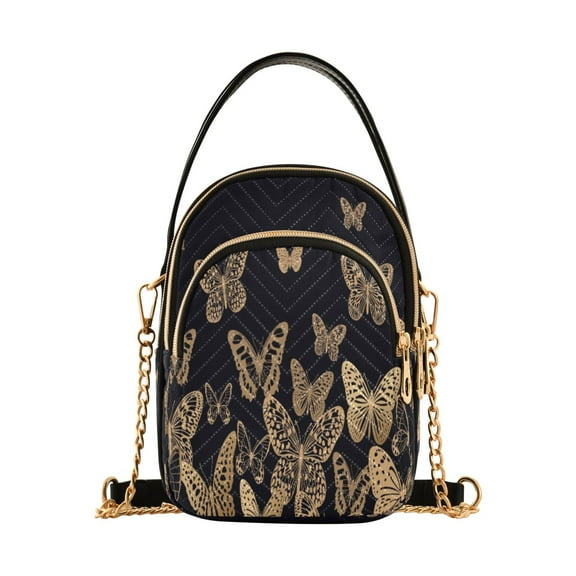 ALAZA Chain Crossbody Bags for Women Butterflies Shoulder Handbag Phone Purse