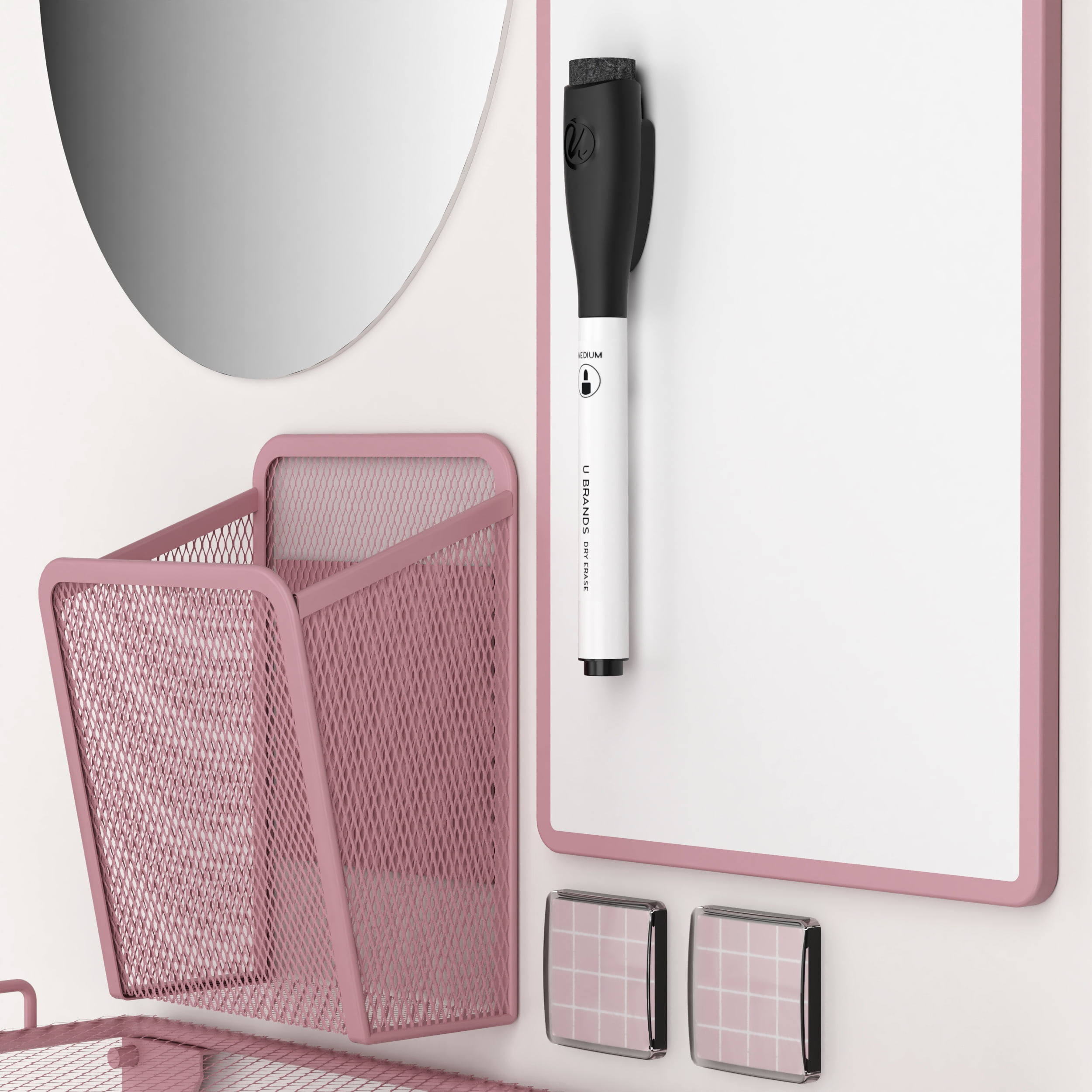 NEW!! U Brands Locker Style 5pc Locker Accessory Kit Pink 