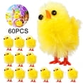 thumbnail image 2 of Decoraciones de animales de granja BuyWeekMX 60 piezas Mini figuras de pollo de peluche amarillo de Pascua, 2 of 9