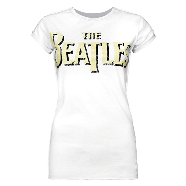 Amplified - Camiseta con logo de The Beatles para mujer (Blanco)