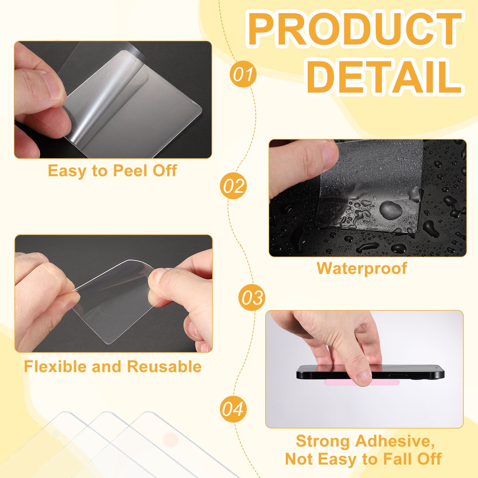 100pcs Double Sided Tape Sticky Dot Stickers, 2.36" Clear Removable Adhesive Sticky Tack Round Mounting Putty Poster Tacky Putty for Festival Decoration Picture