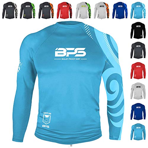 BPS Men's UPF 50 Short Sleeve and Long Sleeve Swim Shirt/Rash Guard with Sun Protection BPS Men's UPF 50 Short Sleeve and Long Sleeve Swim Shirt/Rash Guard with Sun Protection