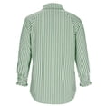 thumbnail image 6 of LNWUY Womens Button Down Shirts Striped Collar, Long Sleeve Collared Office Work Classic Fashion Shirt Blouses Tops Green S, 6 of 9