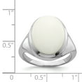 thumbnail image 3 of 925 Sterling Silver Rhodium-plated White Agate Ring Size 7, 3 of 7