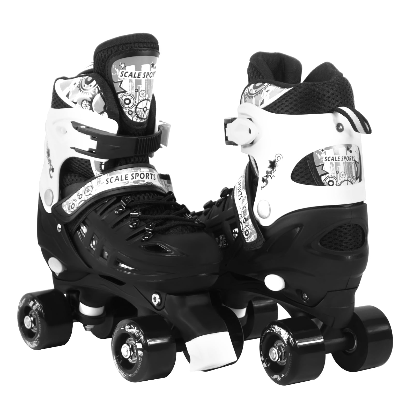 scale sports adjustable red quad roller skates for kids medium sizes