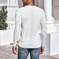 thumbnail image 3 of SSAAVKUY Mens Long Sleeve T-Shirts V Neck Eyelet Hollow Out Basic Tees Sexy Breathable Shirt Top Fitness Muscle Shirts White 4, 3 of 6