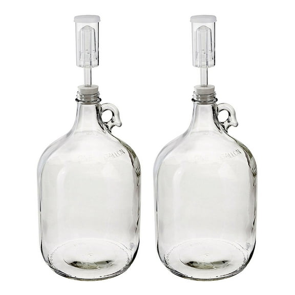 Home Brew Ohio One Gallon Glass Complete Fermenter Set of 2