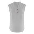 thumbnail image 5 of Basic Sleeveless Shirts For Women V Neck Classic Elegant Casual Button T Shirts Lightweight Summer Basic Blouses Vacation Clothes Grey L, 5 of 5