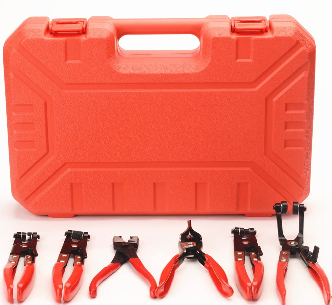 9PCS Hose Clamp Pliers Set, Long Reach Tool Remover for Automotive Radiator Water Hoses, with Case