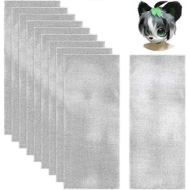 10pcs Custom Fursuit Eye Mesh 11.8x4.9inch White Pvc Printable Net 0.26mm Thick Waterproof Printable Mesh For Furries Cosplay Props Fursuits Craft Mak