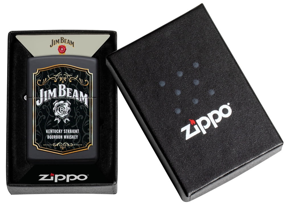 Zippo Jim Beam Black Matte Pocket Lighter