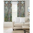 thumbnail image 2 of Purple Vintage Stained Glass Blackout Curtains for Bedroom Living Room, Flowers Butterfly 63 In Long Thermal Insulated Room Darkening Drapes Grommet Window Treatments, 42 x 63 In, 2 of 9