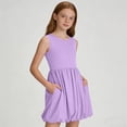 thumbnail image 4 of Tdoqot Girls Tank Dresses with Pockets- Casual Summer Flowy Sleeveless Kids Sundress Purple Size 10, 4 of 6