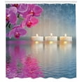 thumbnail image 3 of Ambesonne Peace Shower Curtain, Japanese Candle Sakura, 69"Wx84"L, Lavender Pink Blue, 3 of 3