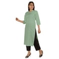 thumbnail image 2 of Moomaya Solid Pintuck Blouses For Women Indian Ethnic Kurti Casual Cotton Kurta, 2 of 6