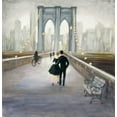 thumbnail image 2 of Purinton, Julia 20x21 White Modern Wood Framed Museum Art Print Titled - Bridge to NY v.2, 2 of 4
