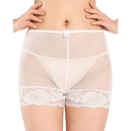 

Satini Women s Nylon Sheer French Knickers Briefs Panties (White XL)