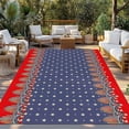 thumbnail image 2 of Independence Day Outdoor Rug for Patio/Deck/Porch, Non-Slip Large Area Rug 6 x 9 Ft, 4th of July Star Blue Red Striped Indoor Outdoor Rugs Washable Area Rugs, Reversible Camping Rug Carpet Runner, 2 of 8