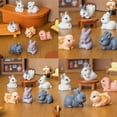 thumbnail image 2 of 10Pcs Mini Easter Rabbit Figurines Lovely Rabbit Miniatures for Easter Decoration and Resin Cake Toppers, 2 of 20
