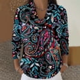 thumbnail image 2 of Dwralegc Elegant Holiday Sweaters for Women Loose Solid Color Jumper Knitted Clothes Cowl Neck Pullover Long Sleeve Casual Autumn and Winter Sweater Dark Gray L, 2 of 5