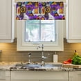 thumbnail image 2 of Yayeee Kitchen Valance Rod Pocket 54" x 18" Living Room Window Curtain, Purple Simple Triangles, 2 of 6