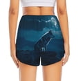 thumbnail image 2 of Lsque Lonely Night Wolf Printed Women's Running Shorts with Liner Pockets,Elastic Quick Dry Workout Athletic Gym Yoga Shorts,Womens High Waist Shorts-XX-Large, 2 of 9
