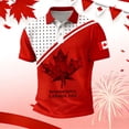 thumbnail image 5 of XIAOCHA Men's Canada Heritage Graphic Polo Shirt Short Sleeve Stand Collar Pullover Top Breathable Cultural Patriotic Polos, 5 of 5