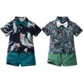 thumbnail image 5 of GYRATEDREAM Boys Shorts Set Summer Outfits Clothes Button Down Short Sleeve Shirt and Shorts Set Hawaii Shirts Sets for 6-7Y, 5 of 6