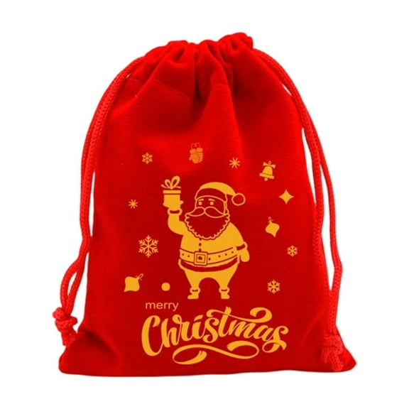 Christmas Drawstring Candy Bag – Red Cloth Packaging Pouch for Fruit, Treats, Small Gifts or Holiday Storage – Reusable Gift Bag