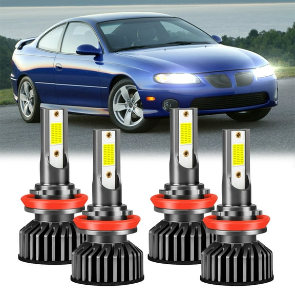 For Pontiac GTO 2004 2005 2006 LED Headlight Bulbs H9 H11 High and Low Beam 4pc