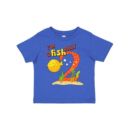 

Inktastic I m O-Fish-Ally Two- Cute Puffer Fish Second Birthday Gift Toddler Boy or Toddler Girl T-Shirt