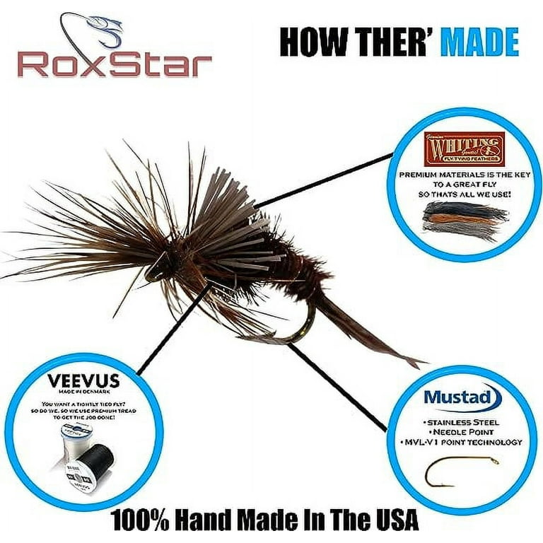 RoxStar Fishing Fly Shop | Trophy Extended 24pk | Wet & Dry Trout Flies |  Gift Box Included. | Proudly Made in The USA
