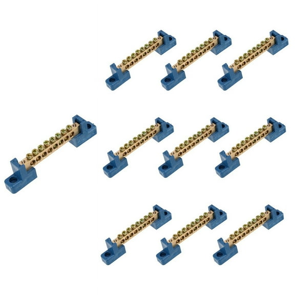 8 Terminal Bus Bar 10 Pack Brass Wire for Car Boat Power Distribution