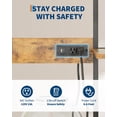 thumbnail image 2 of Bakers Rack with Power Outlet – 4-Tier Kitchen Storage Shelf for Microwave Oven – Coffee Bar Table with 6 S Hooks, Rustic Brown Hutch Cabinet Organizer – Multifunctional Kitchen Organizer, 2 of 9