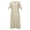 2_Khaki, variant on Asxite Summer Dresses for Women Casual Solid V Neck Short Sleeve Button Breathable Midi Sundress