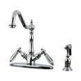 thumbnail image 1 of Kingston Brass KS1231WLLBS Mono Deck Mount Kitchen Faucet with Brass Sprayer, Chrome, 1 of 1