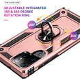 thumbnail image 5 of Military Grade Drop Impact for Samsung Galaxy S22 Ultra Case Galaxy S22 Ultra 5G Case 360 Metal Rotating Ring Kickstand Holder  Shockproof Case for Galaxy S22Ultra Phone Case (Rose Gold), 5 of 17