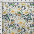 thumbnail image 4 of oneOone Rayon Yellow Fabric Florals Craft Projects Decor Fabric Printed By The Yard 56 Inch Wide, 4 of 4