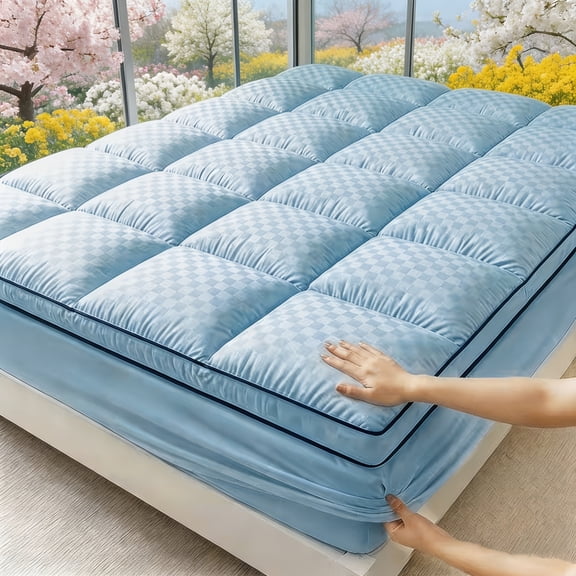 Cooling Mattress Topper & Deep Pocket Mattress Pad Suitable For Cooling ComfortBreathable Cover, Machine Washable