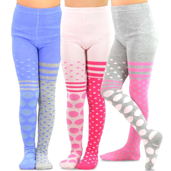TeeHee Kids Girls Fashion Cotton Tights 3 Pair Pack
