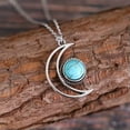 thumbnail image 3 of HOOUN Vintage Creative Boho Moon Crystal Pendant Necklace Silver Plated Jewelry Gifts-02#, 3 of 8