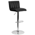 thumbnail image 2 of Flash Furniture Contemporary Black Vinyl Adjustable Height Barstool with Vertical Stitch Back/Seat and Chrome Base, 2 of 12