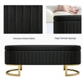 thumbnail image 6 of 50" Storage Bench Velvet Bedroom Ottoman,Upholstered End of Bed Bench with Gold Legs,Flipping Lid Entryway Footrest,for Bedroom, 6 of 9